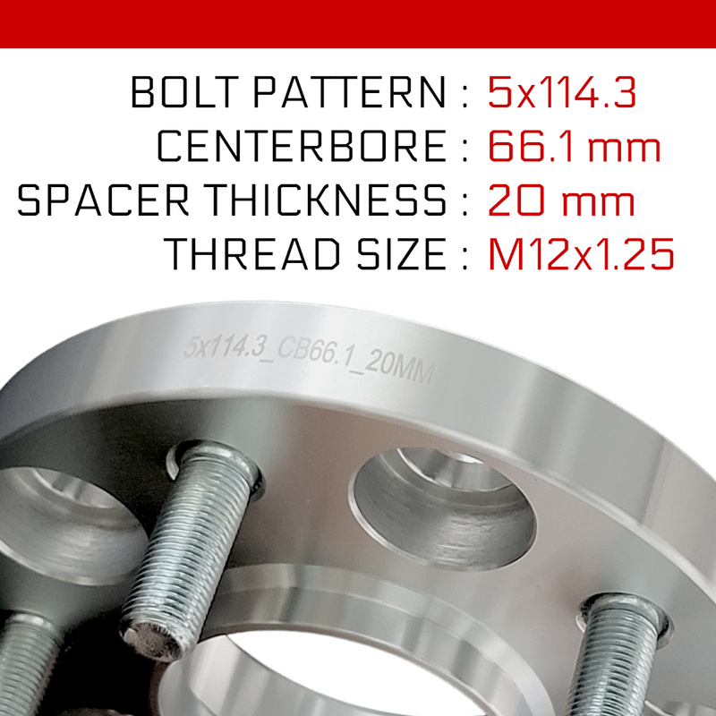 Load image into Gallery viewer, Wheel spacer 5x114.3 - 20mm thick - centerbore 66.1mm - Silver
